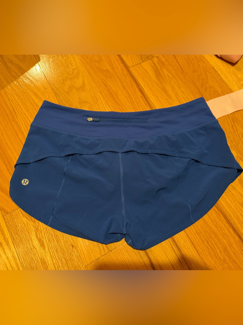 lululemon athletica Women's Deep Blue Athletic Shorts with Back Zip Pocket